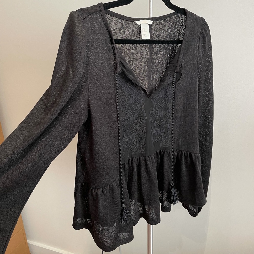 H&M black peplum size small
